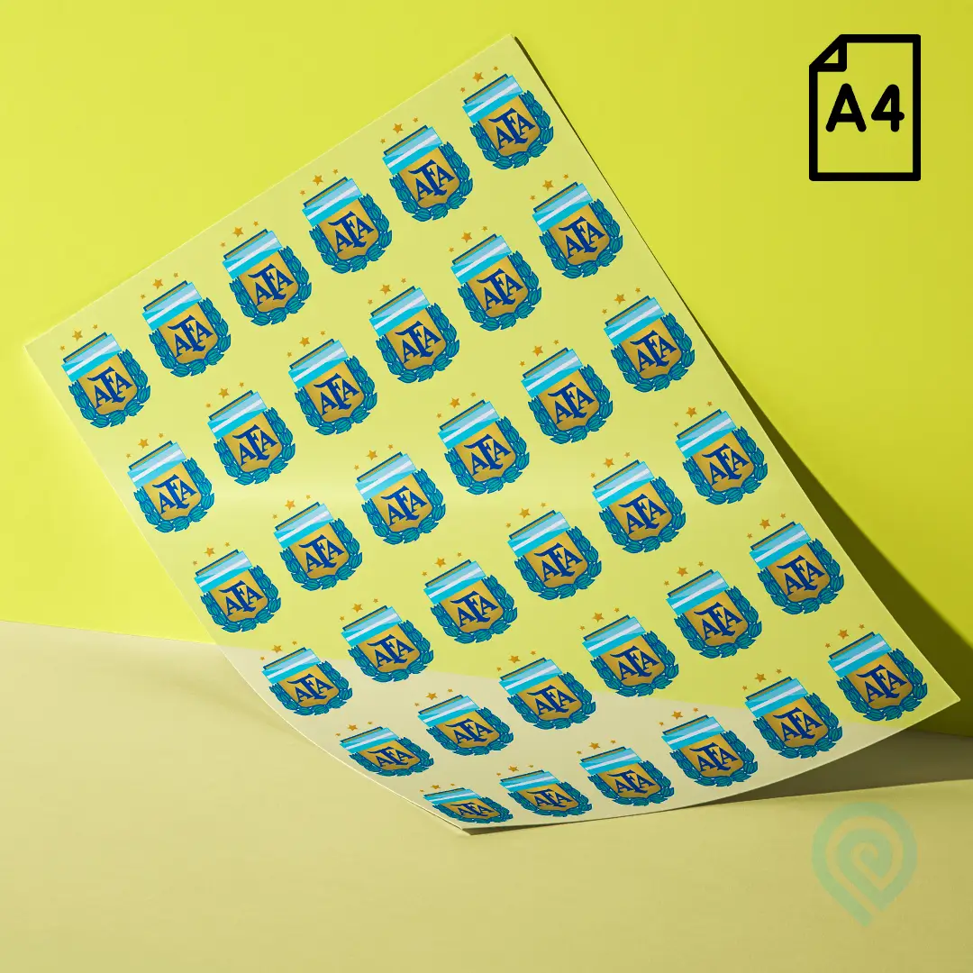 Cartela A4 DTF UV – Escudo Seleção Argentina 03 Copa do Mundo 2026