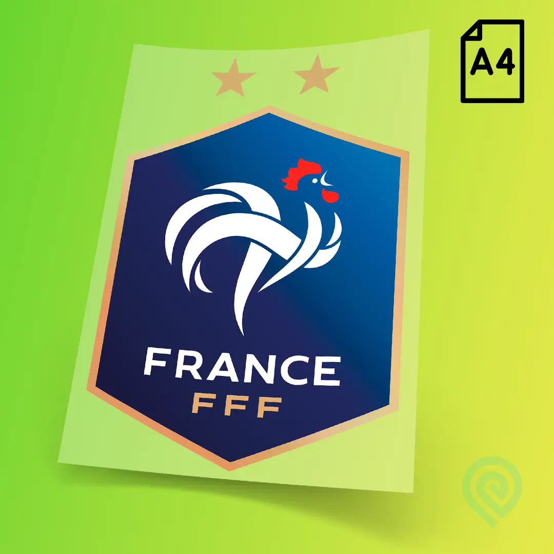 Cartela A4 DTF UV – Escudo Seleção França Copa do Mundo 2026
