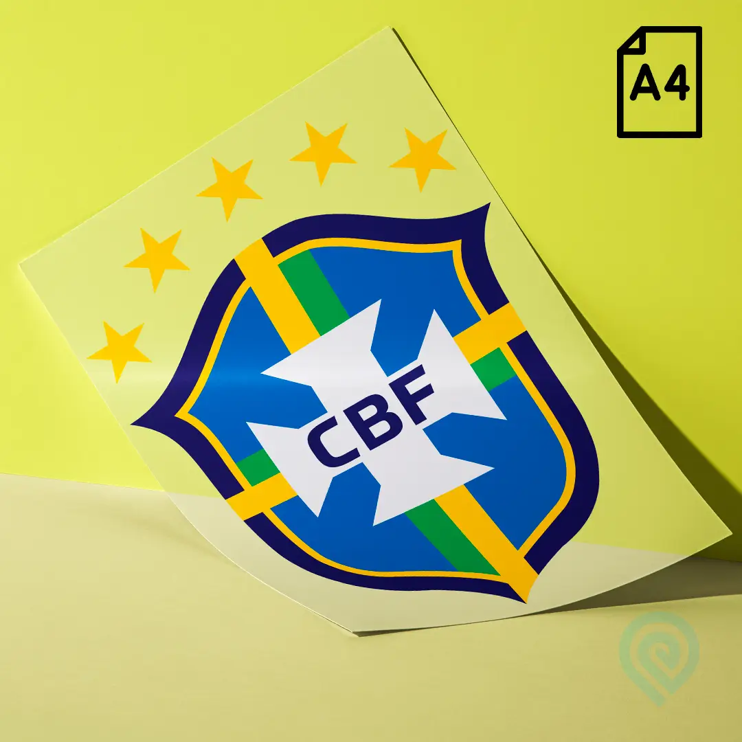 Cartela A4 DTF UV – Escudo Seleção Brasileira CBF 03 Copa do Mundo 2026