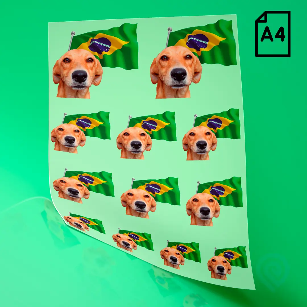 Cartela A4 DTF UV – Caramelo Brasil Copa do Mundo 2026