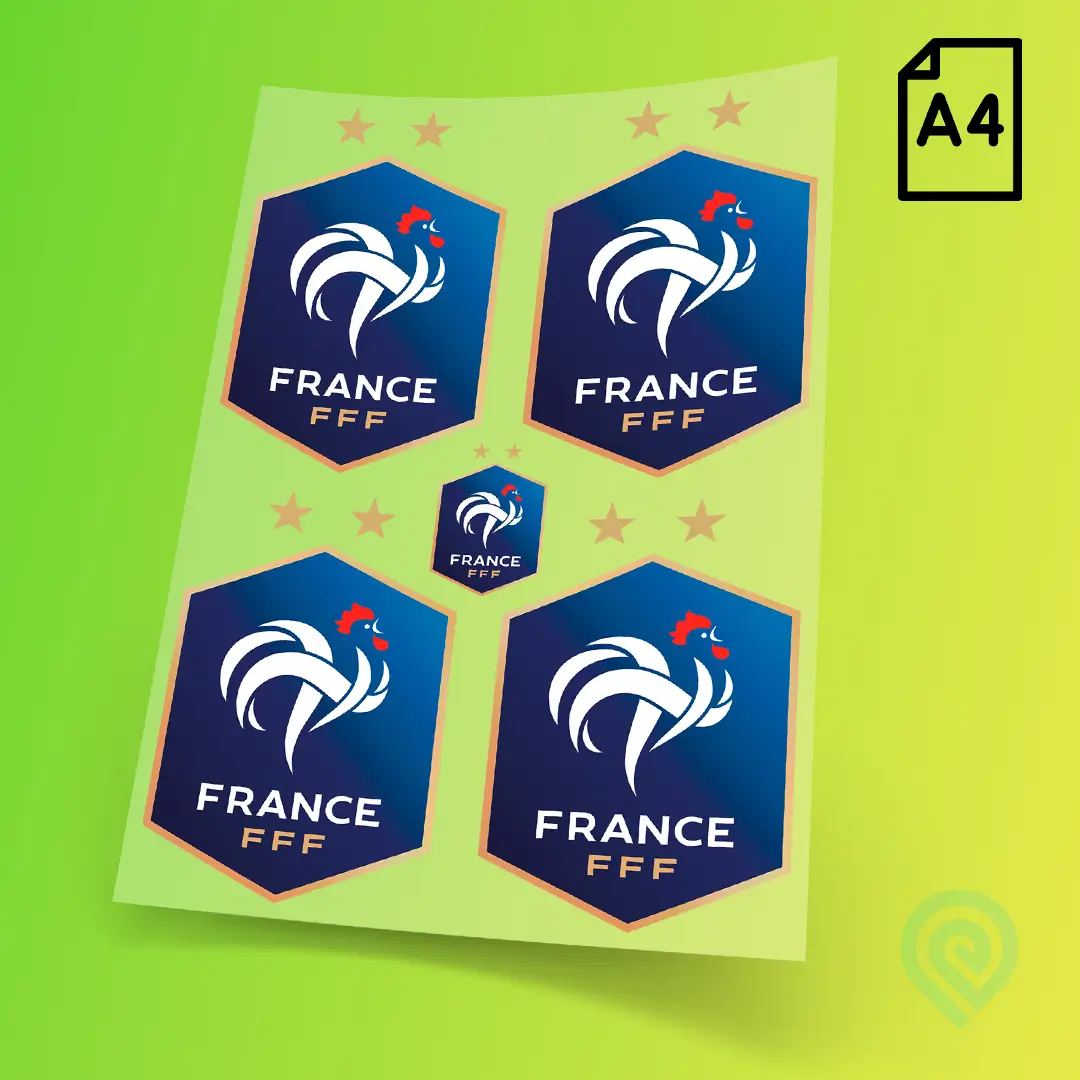 Cartela A4 DTF UV – Escudo Seleção França 02 Copa do Mundo 2026