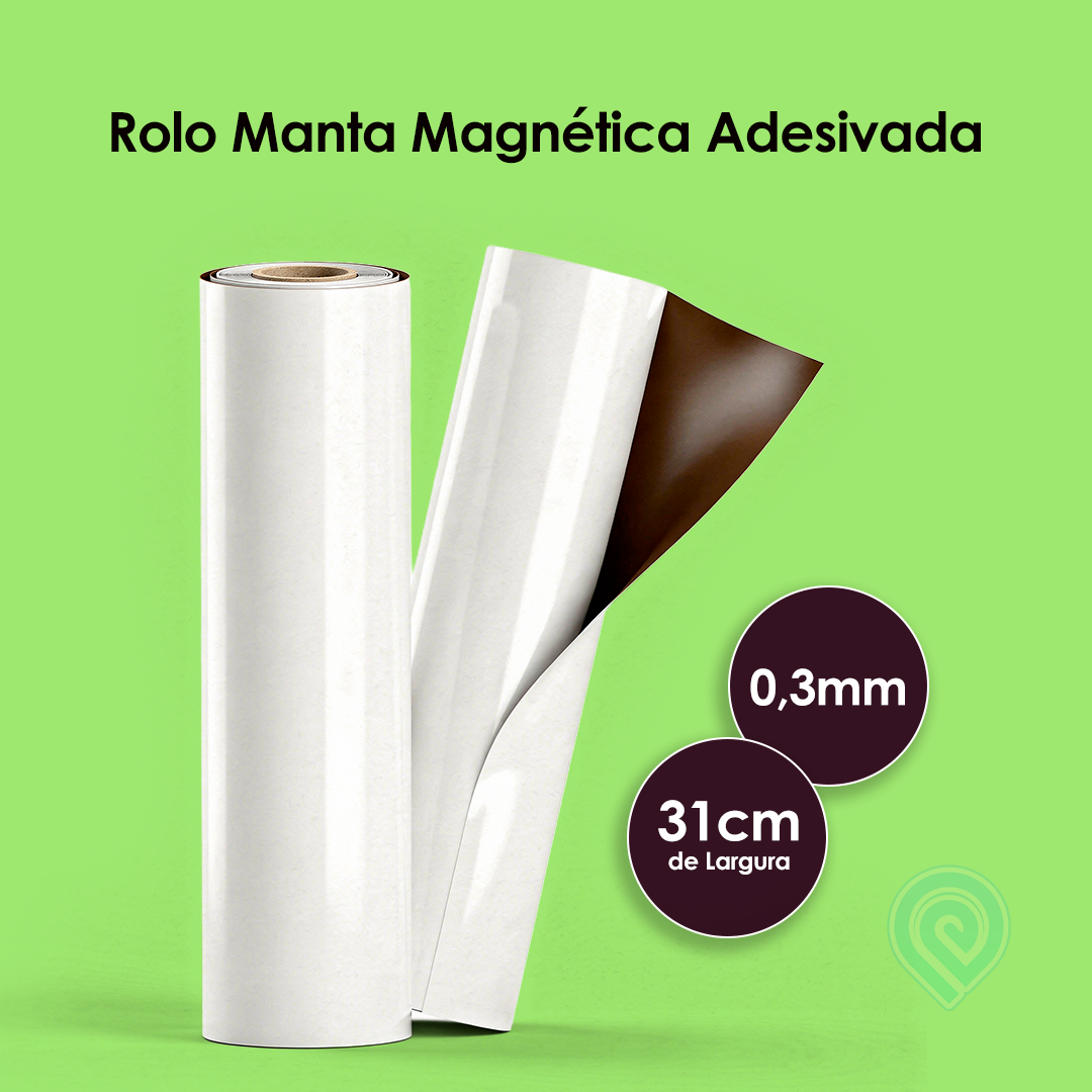 ROLO MANTA MAGNÉTICA ADESIVADA - 31cm x 0,3mm