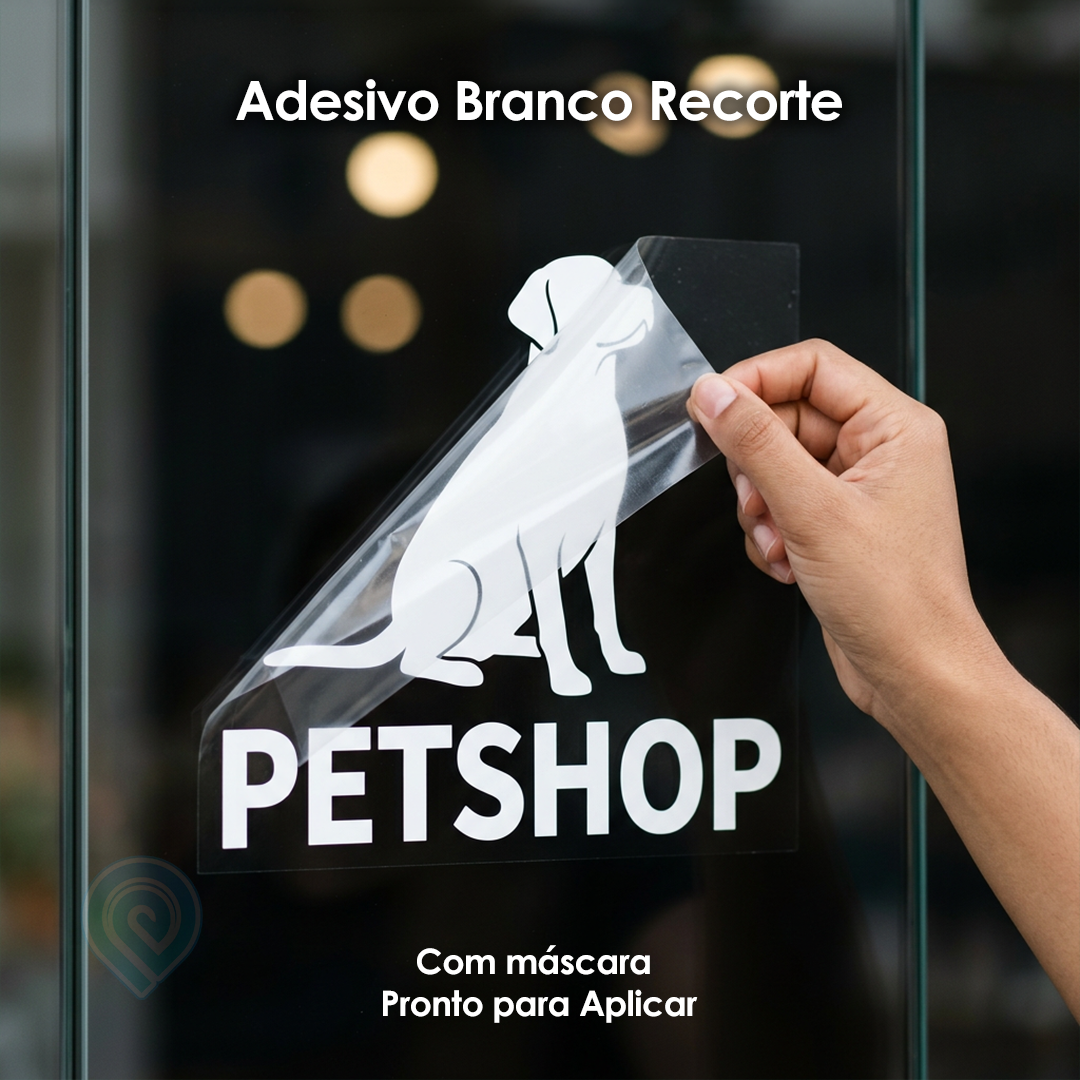 Adesivo Branco Recorte - Com máscara - Pronto para Aplicar