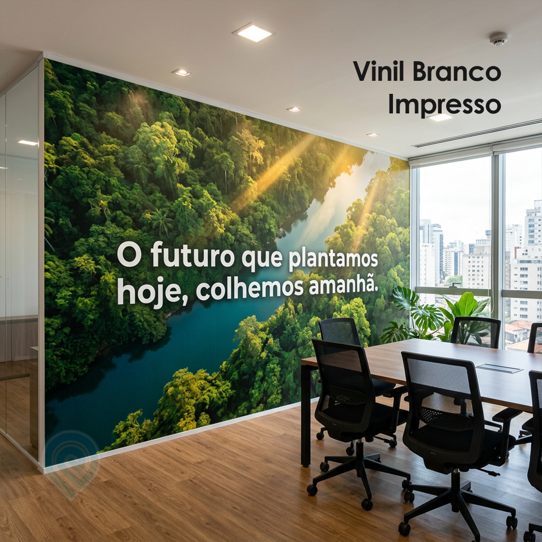 Adesivo para Divisórias - Vinil Branco Impresso Personalizado