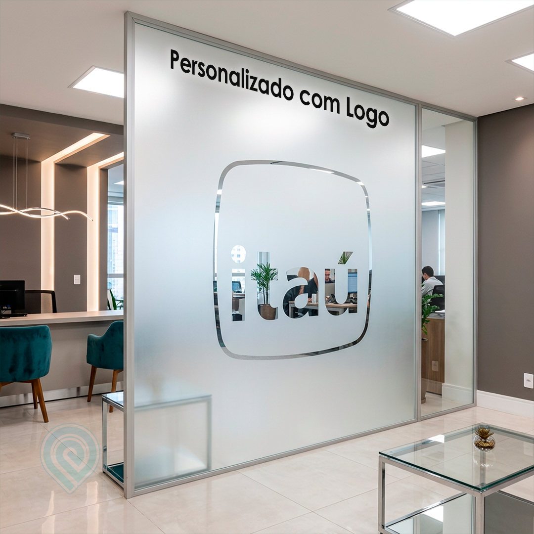 Adesivo para Divisória - Jateado Personalizado com Logotipo