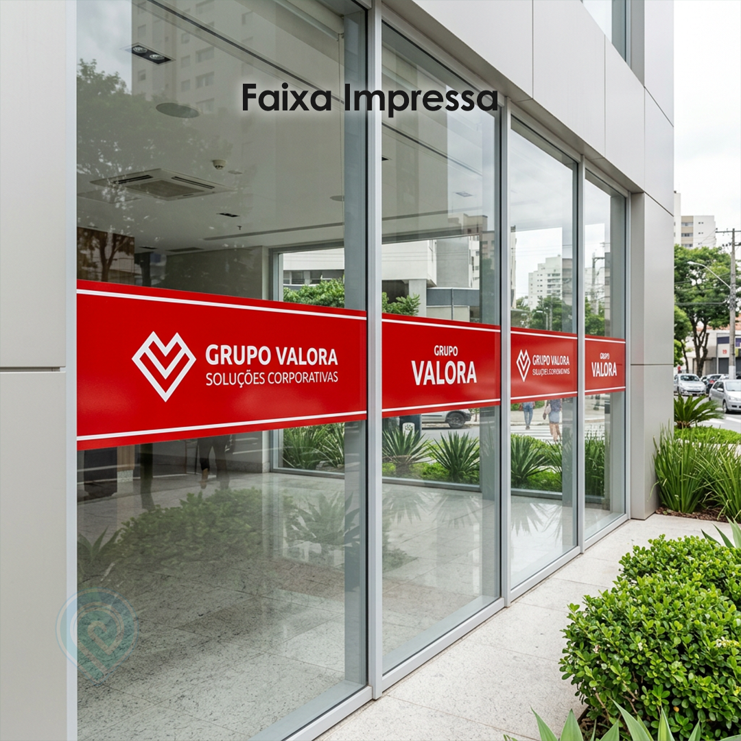 Adesivo Faixa Impresso para Vidro e Divisória - Segurança