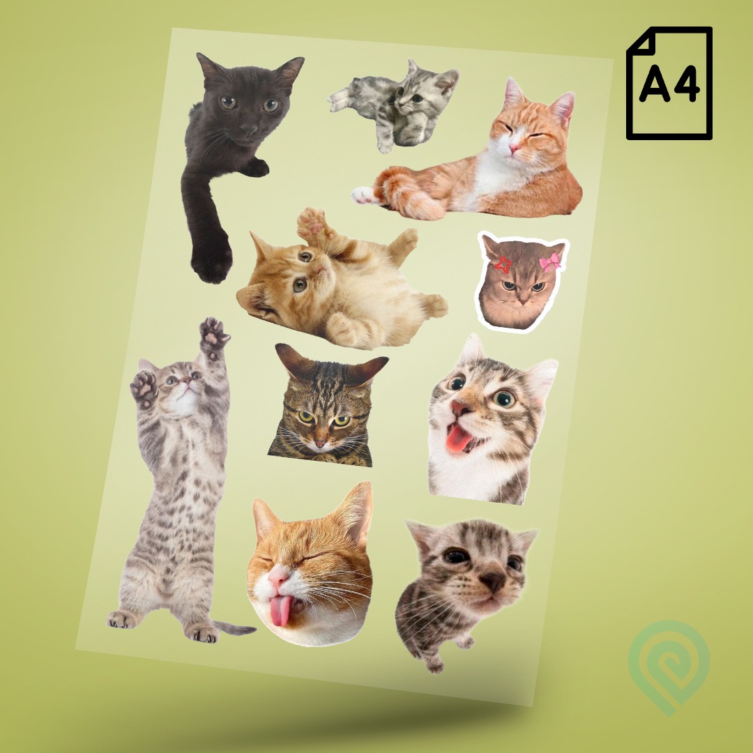 Cartela A4 DTF UV/TÊXTIL – PET LOVERS 07 Gatos