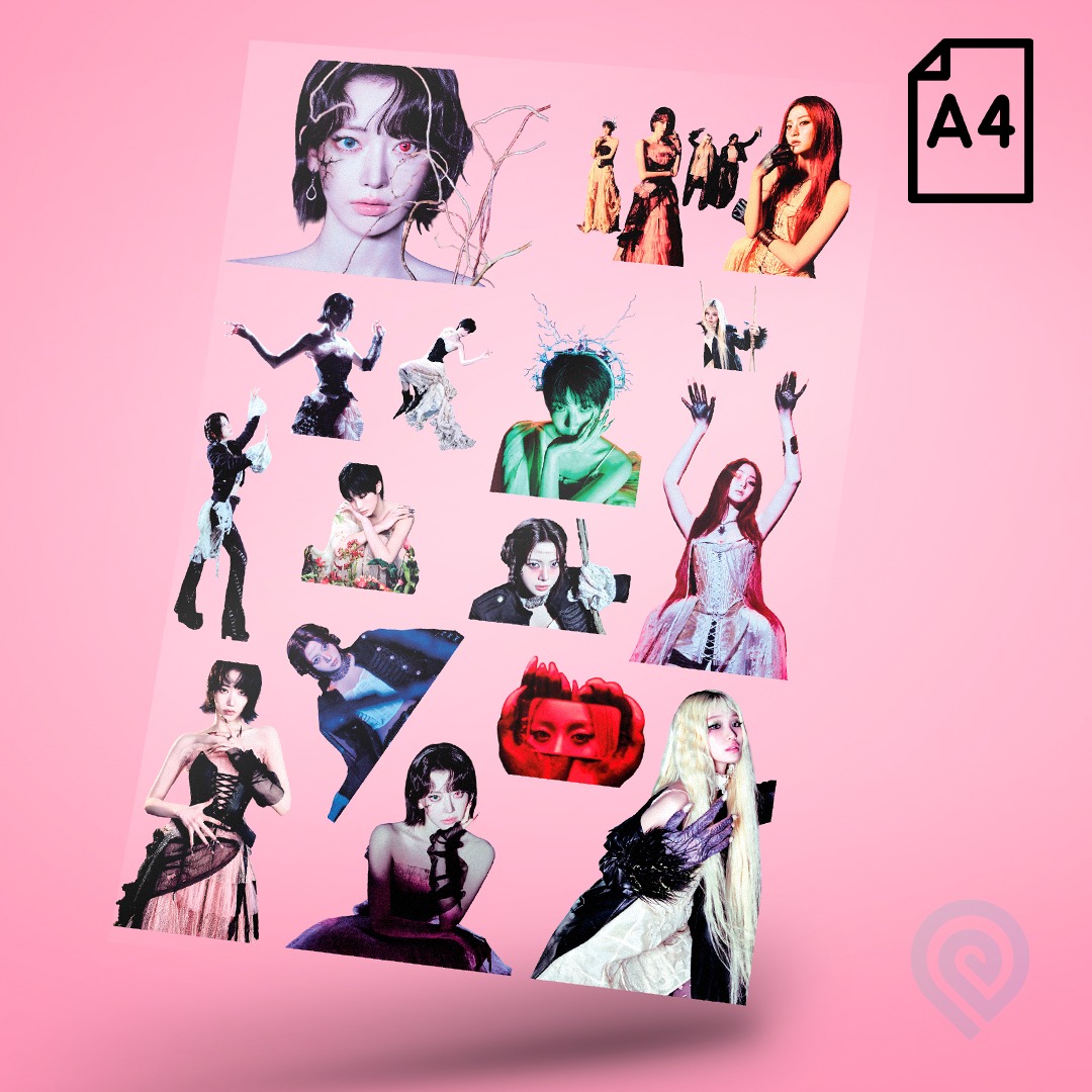 Cartela A4 DTF UV/TÊXTIL – KPOP LE SSERAFIM