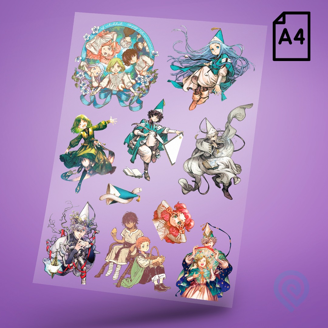 Cartela A4 DTF UV/TÊXTIL – WITCH HAT ATELIER Geek Anime