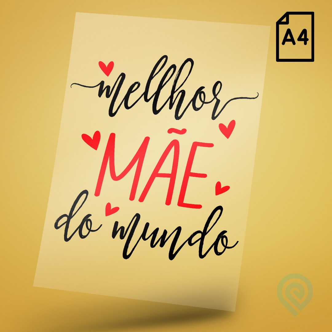 Cartela A4 DTF UV/TÊXTIL – Maternidade Melhor Mãe do Mundo