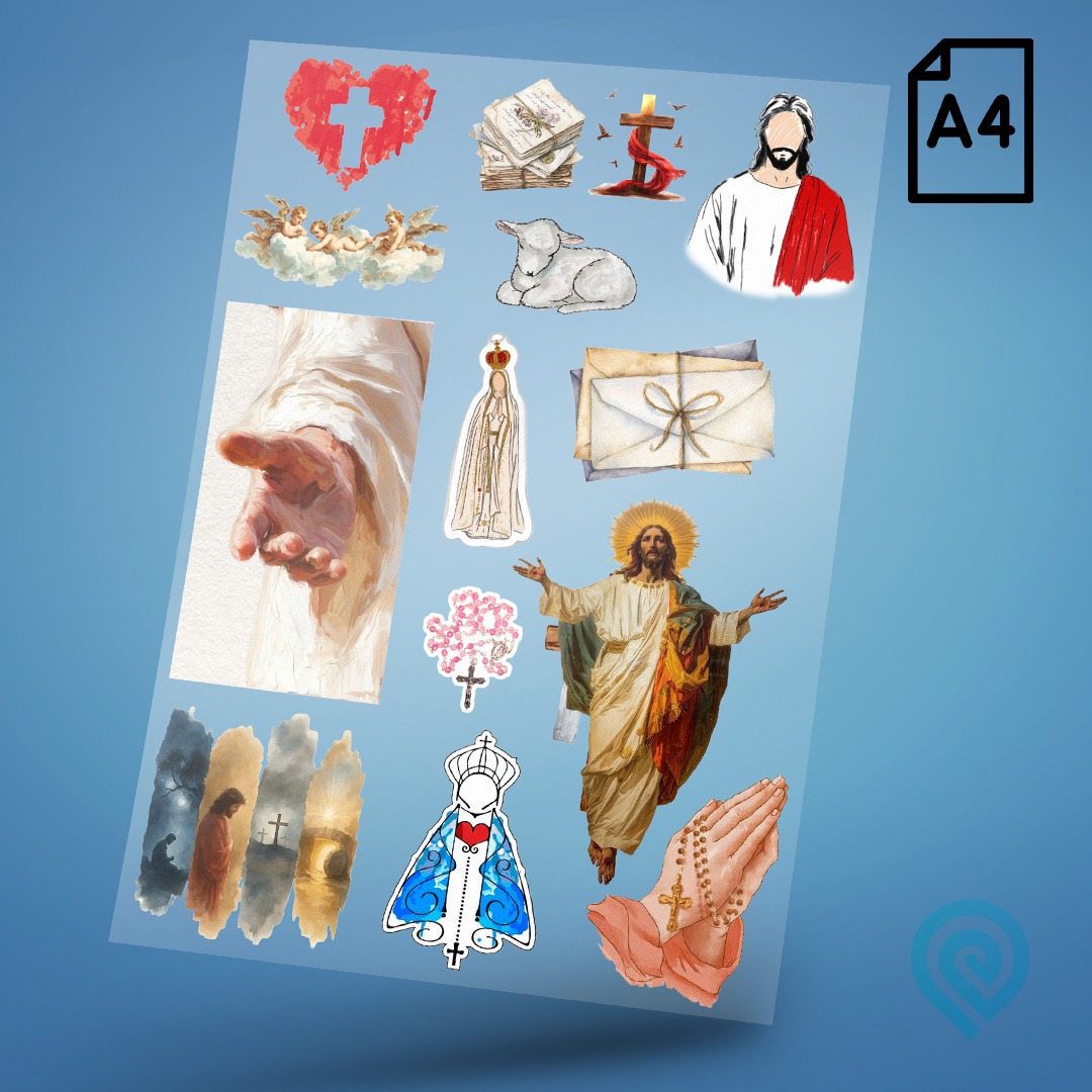 Cartela A4 DTF UV/TÊXTIL – Religião Deus 01