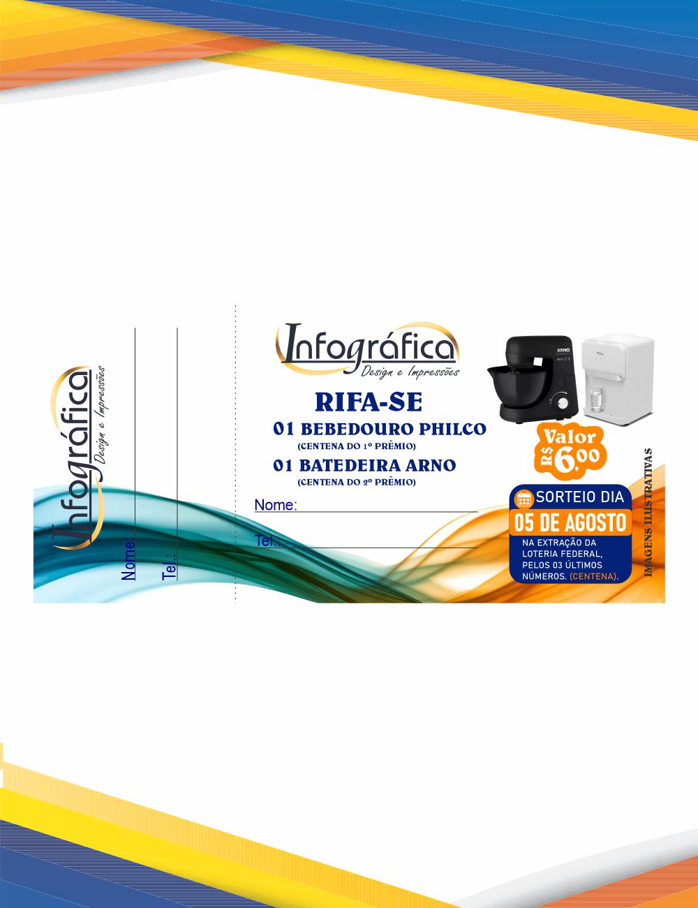 Cupom de Sorteio - 7x14 cm - numerado