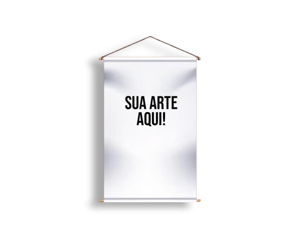 BANNER COM BASTÃO E CORDINHA - 90x120cm