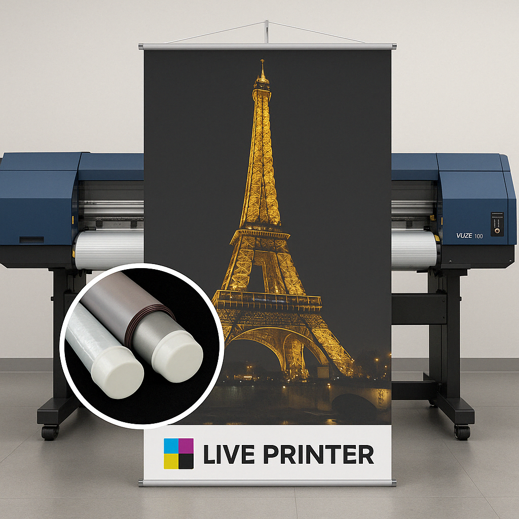 Banner em Lona 100x200cm com Acabamento Completo