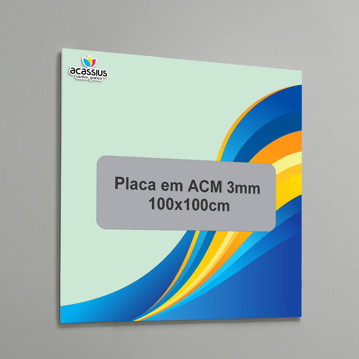 Placa em ACM 3mm 100x100cm