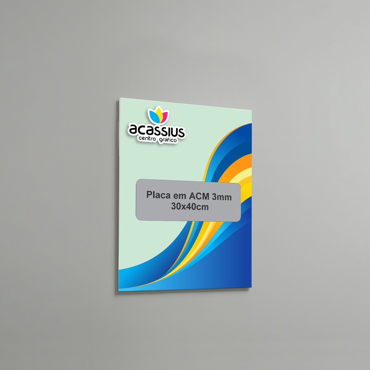 Placa em ACM 3mm 30x40cm