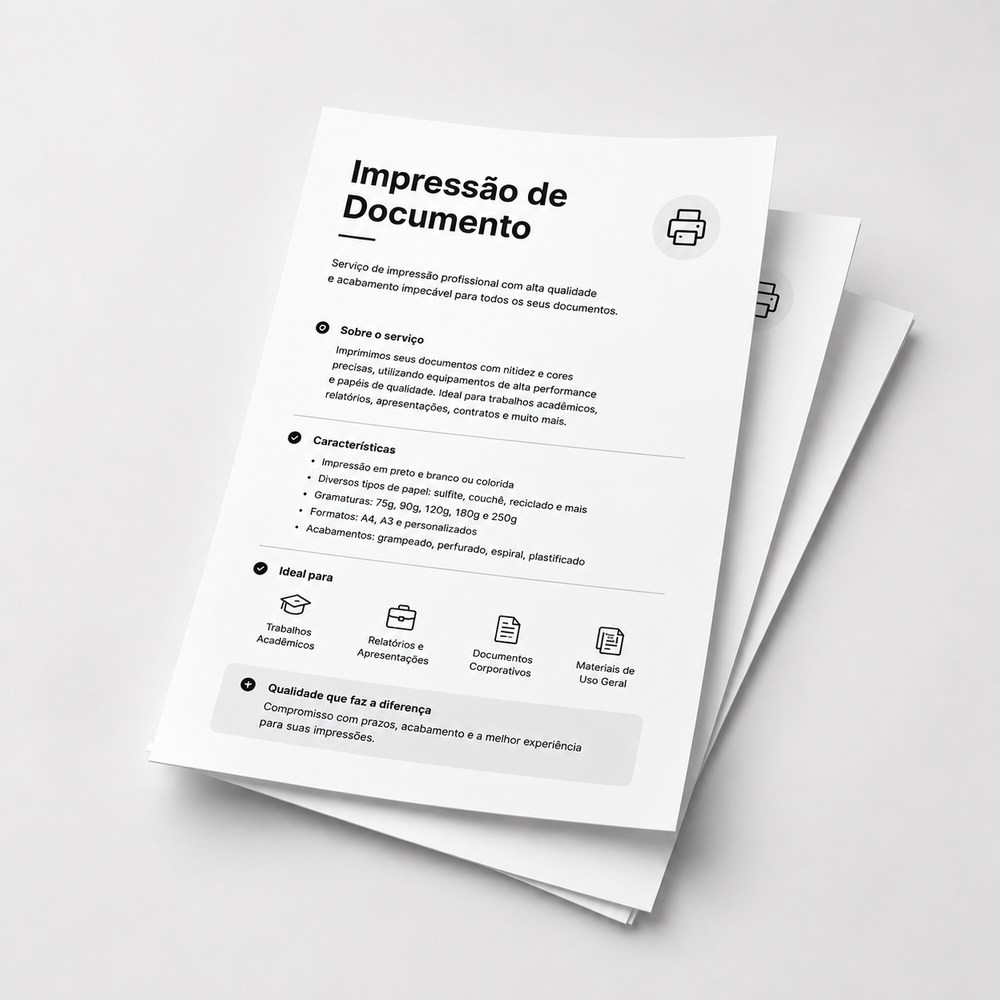 Impressão Inkjet A4 Preto e Branco