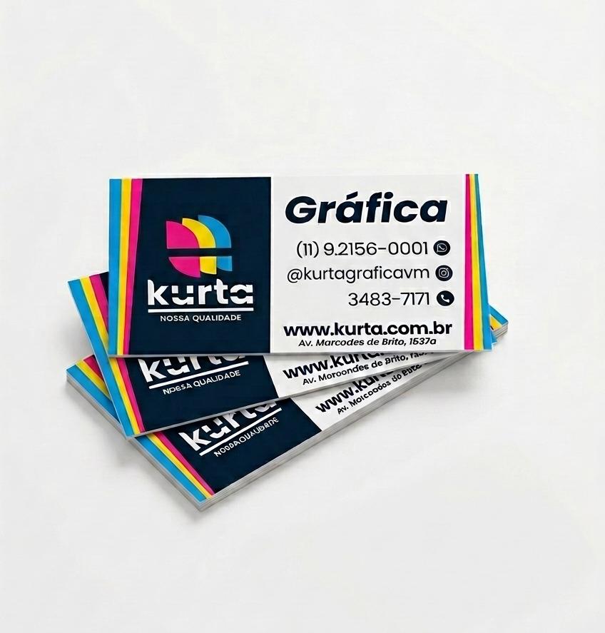 Cartão apenas Frente Couchê 250g / Verniz Frente / Colorido