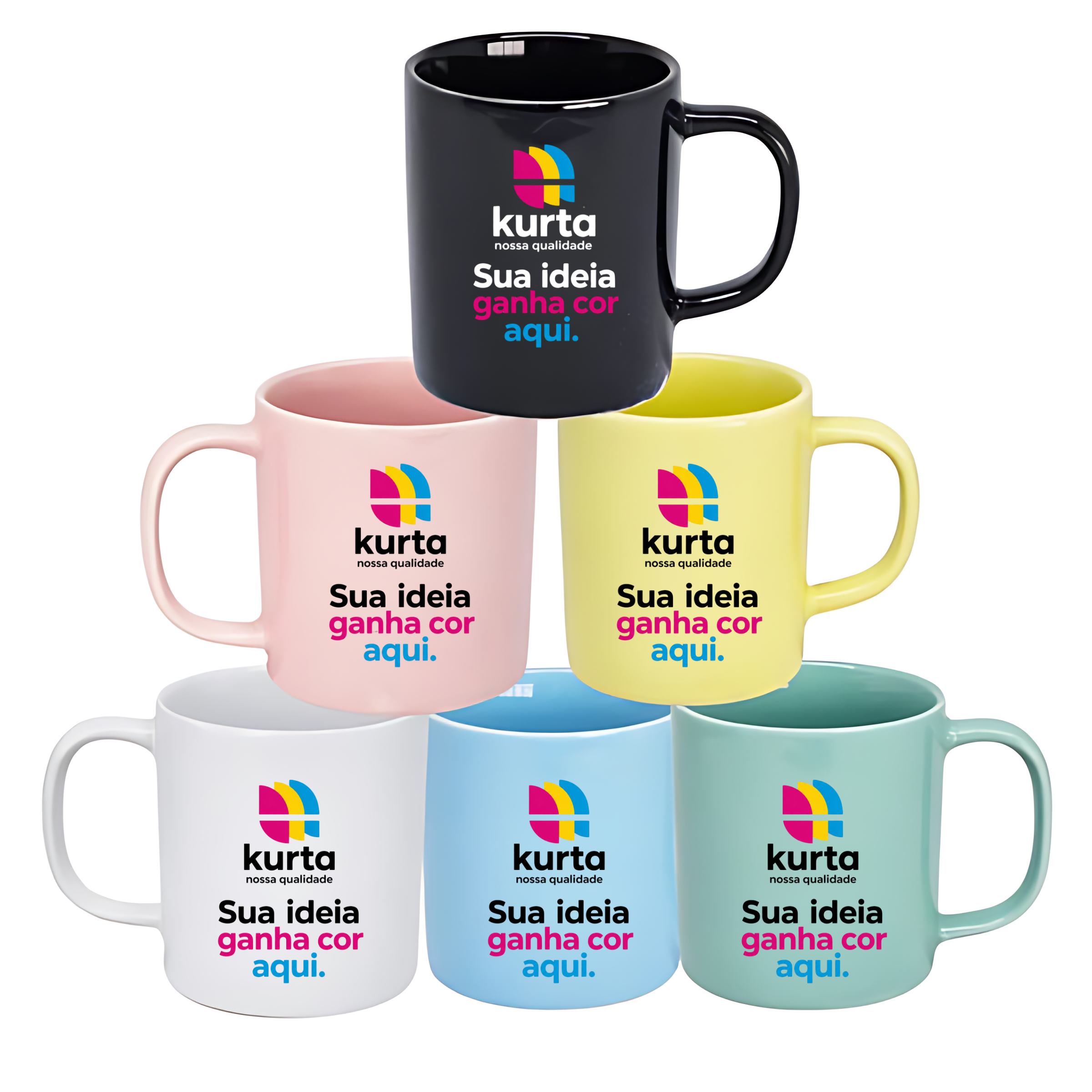 CANECA DE CERÂMICA INTEIRA COLORIDA