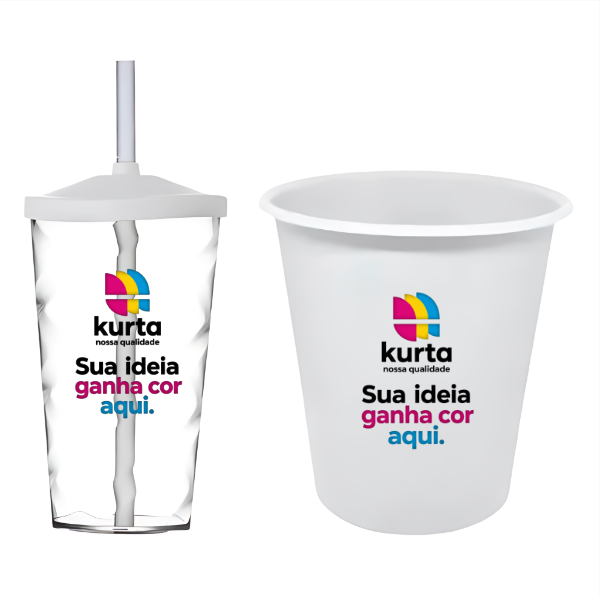 Kit Balde de pipoca 1l  com copo Personalizado