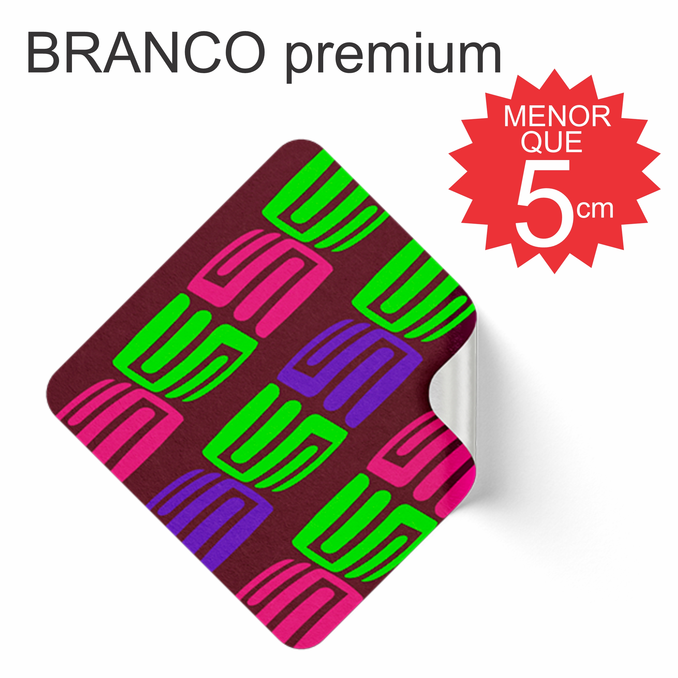 Adesivo Branco Etiquetas pequenas Impressão e Recorte abaixo de 4,99 cm