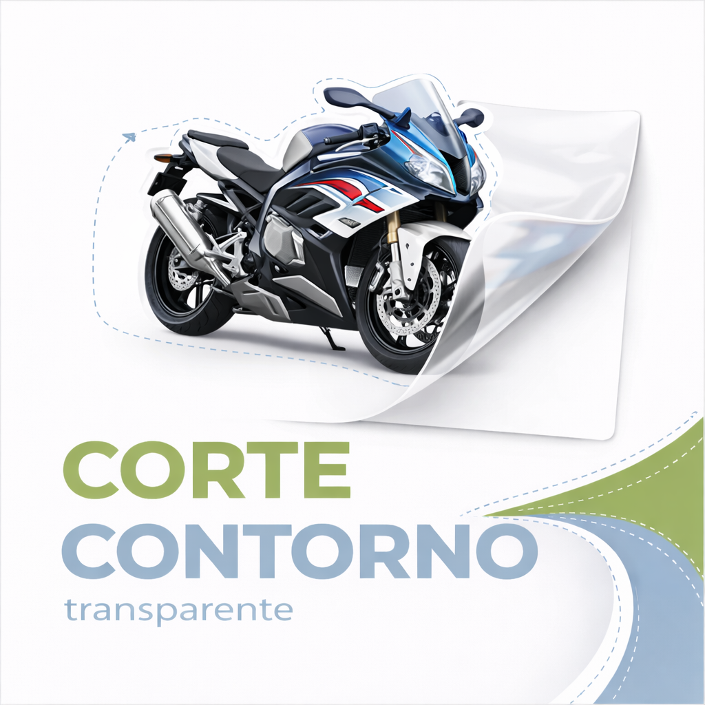 Transparente Corte Contorno acima de 10 cm