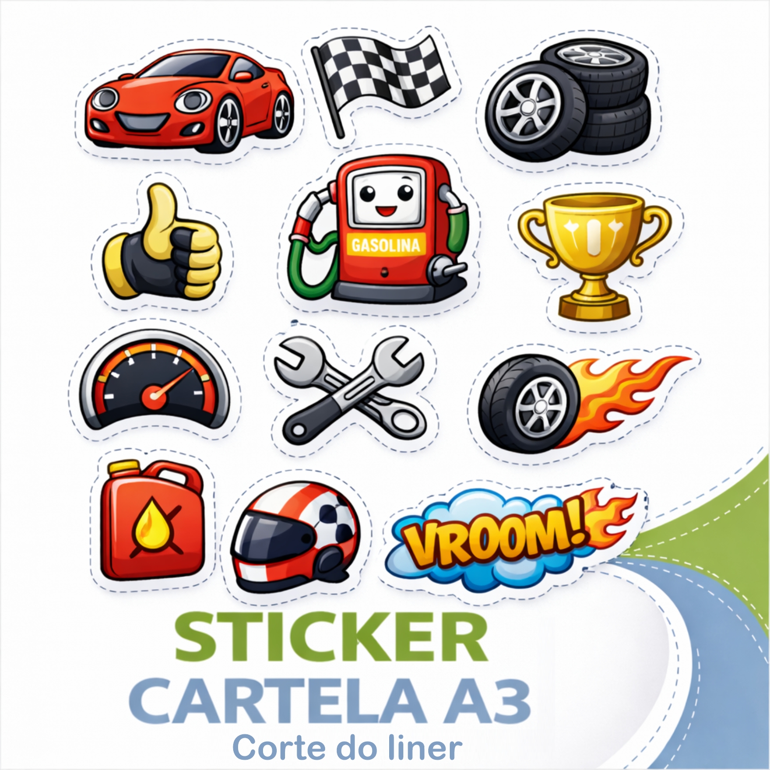 STICKERS CARTELA A3 (CORTE DO LINER)