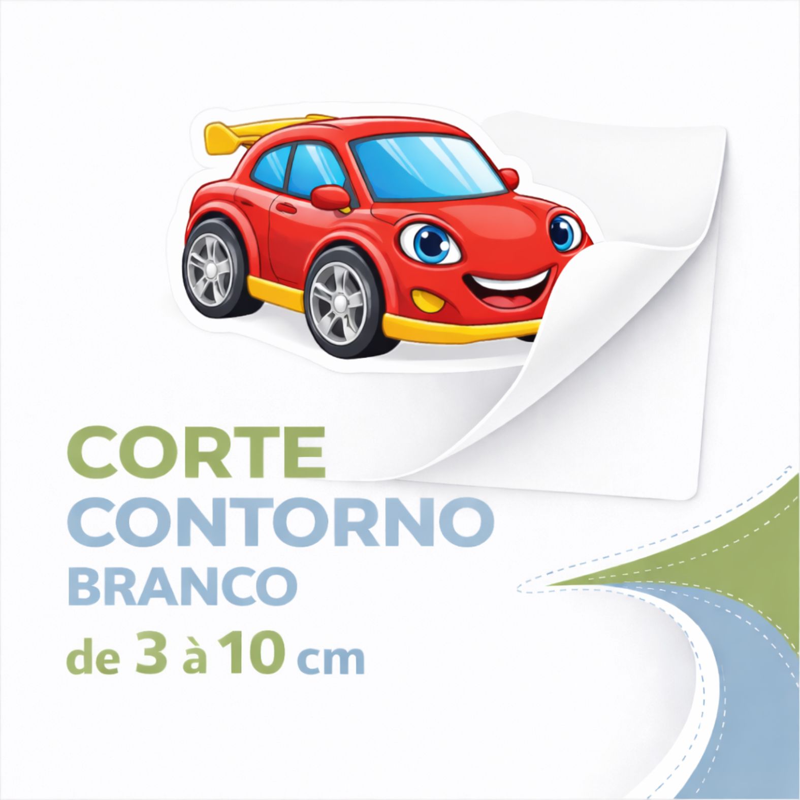 Adesivo Branco Impressão e Recortes de 3 à 10 cm