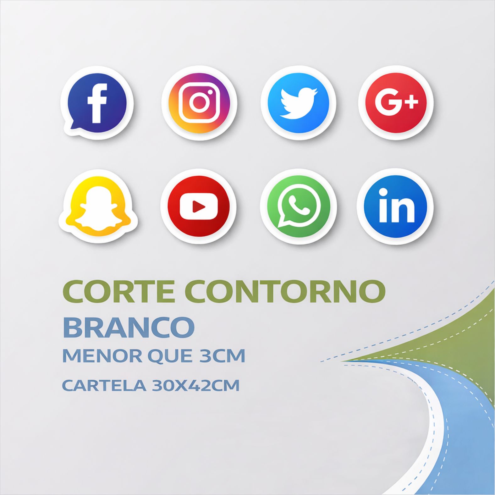 ADESIVOS MENOR QUE 3 CM - IMPRESSÃO + CORTE