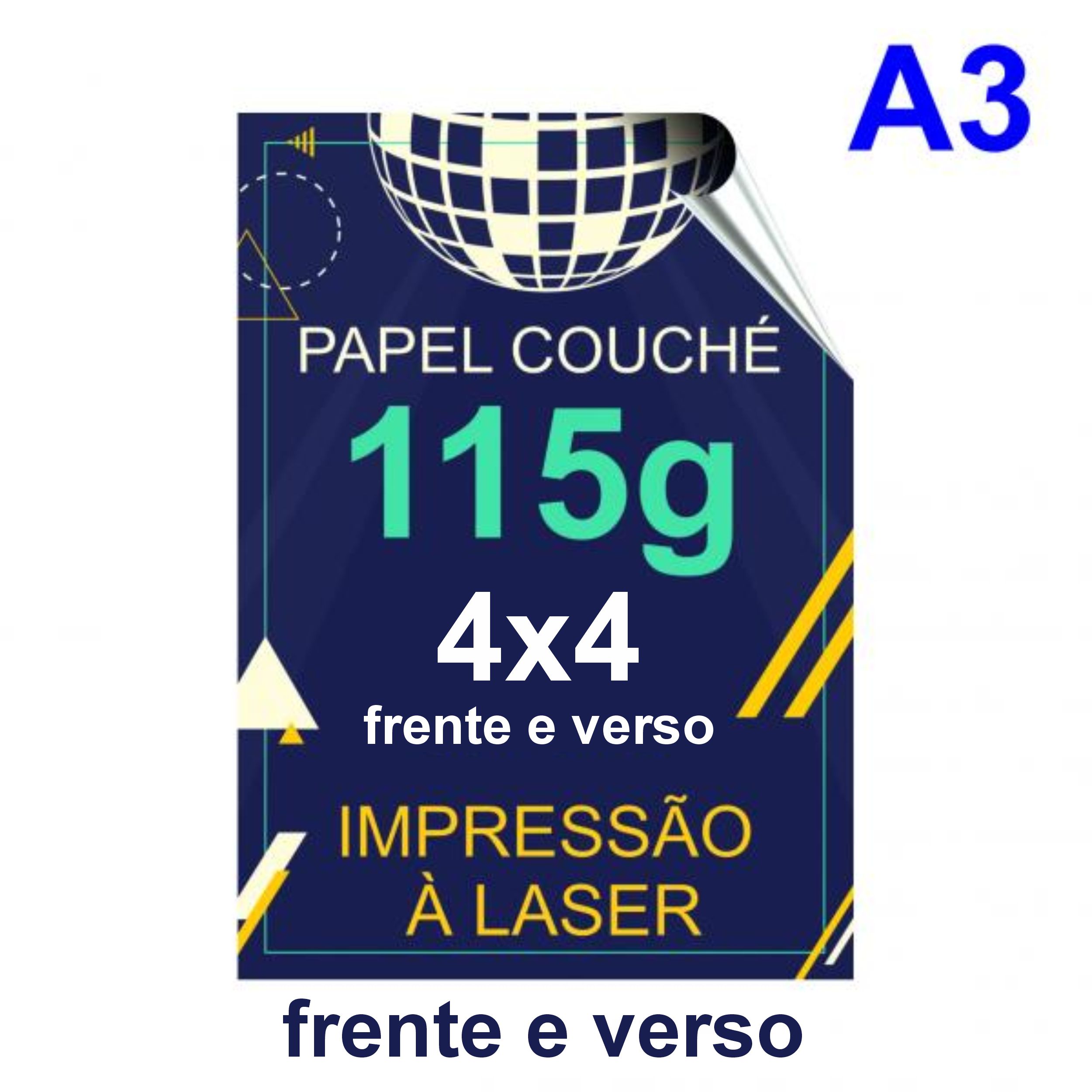 Cartaz A3 - 115 gramas - FRENTE E VERSO