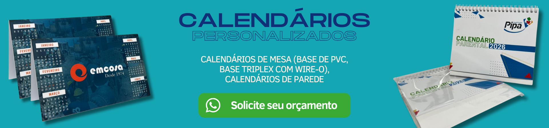 Calendários Personalizados 2026