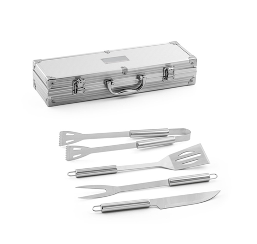 Kit churrasco em estojo de alumínio