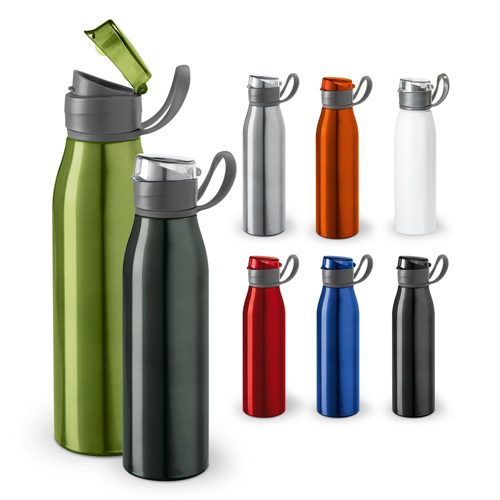 Squeeze em alumínio e tampa flip flop em AS e PP 650 mL