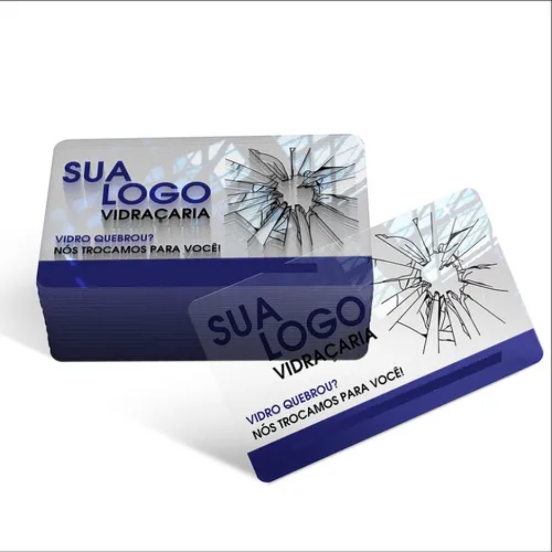 Cartão de Visita em PVC 0,3mm - Transparente