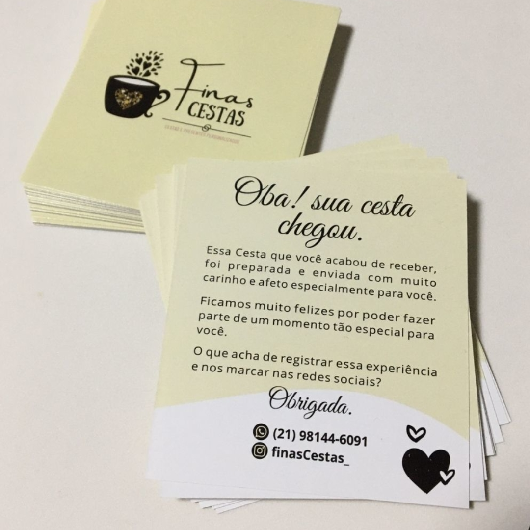 Cartão Postal 9x10cm Couchê 300g Laminação Fosca (4x4)
