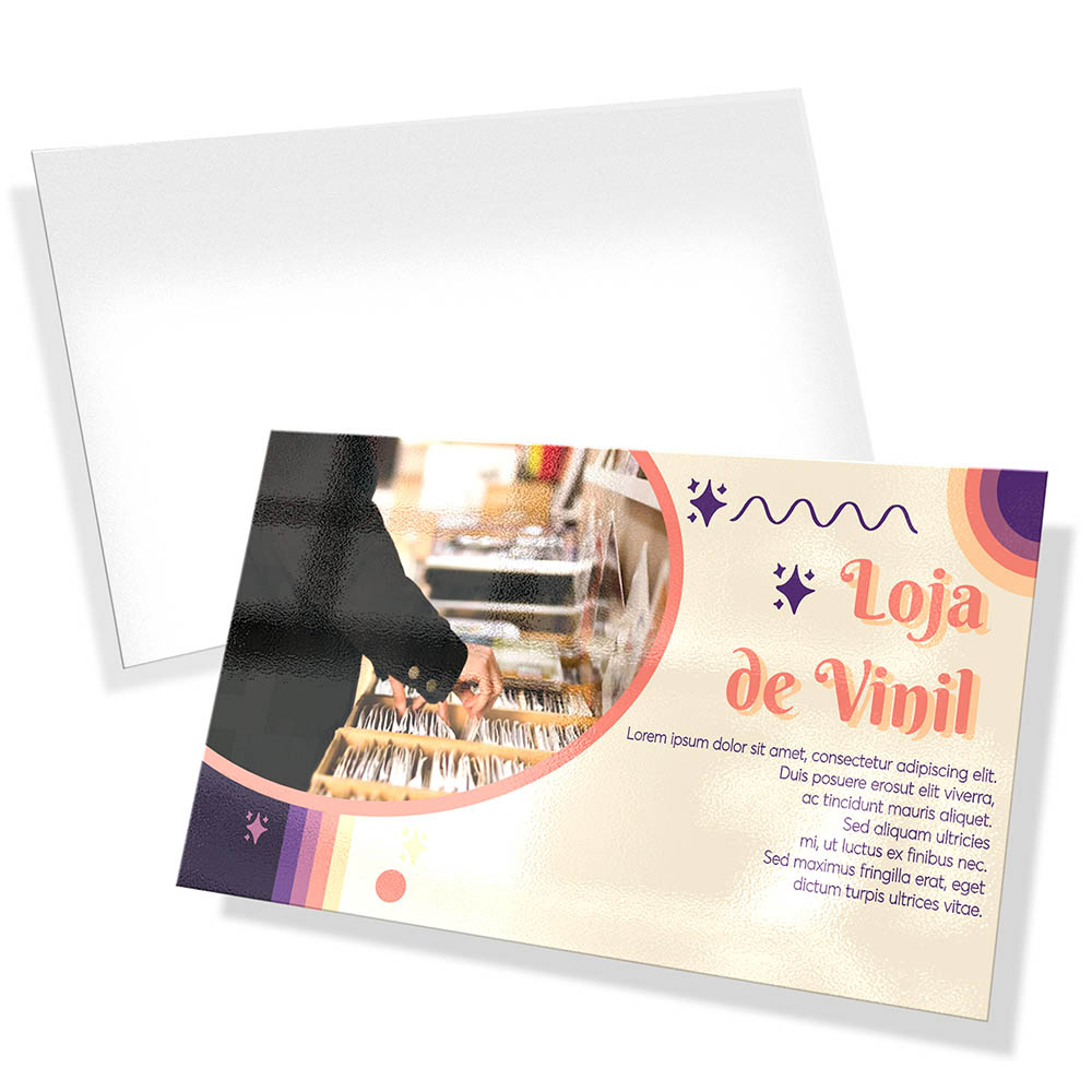 Cartão Postal 9x15cm Couchê 250g UV Total Frente (4x0)