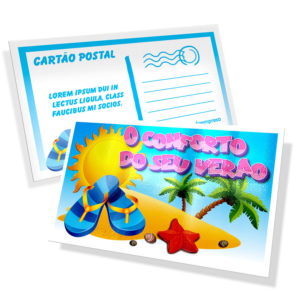 Cartão Postal 9x15cm Couchê 250g UV Total Frente (4x4)