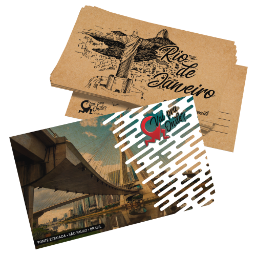 Cartão Postal 9x15cm Kraft 240g Sem Verniz (4x0)