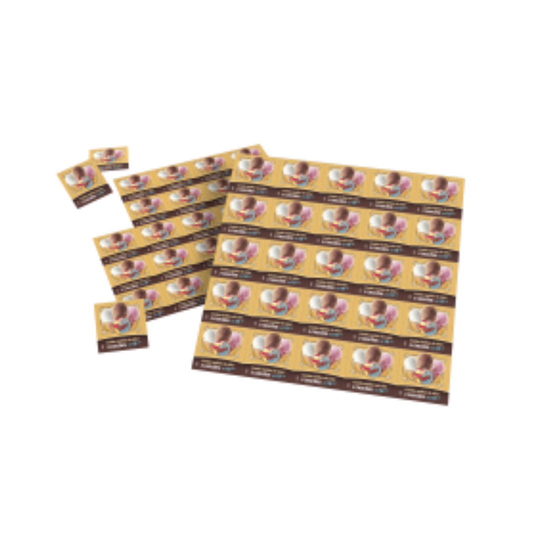 Folha Cupom de Desconto com 25 Cupons Couchê Fosco 170g Frente e Verso Coloridos