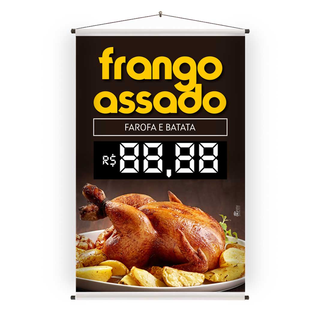 Banner frango assado 40x60 cm em lona