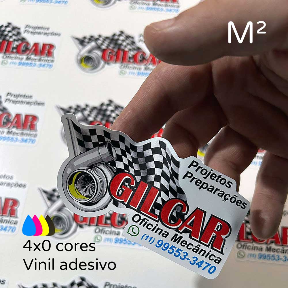 Vinil adesivo 0,10 com meio corte no formato desejado