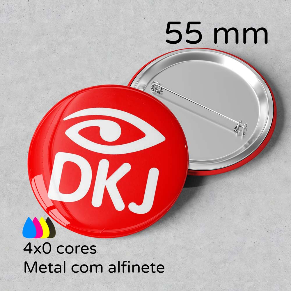 Botton Personalizado 55 mm com Alfinete