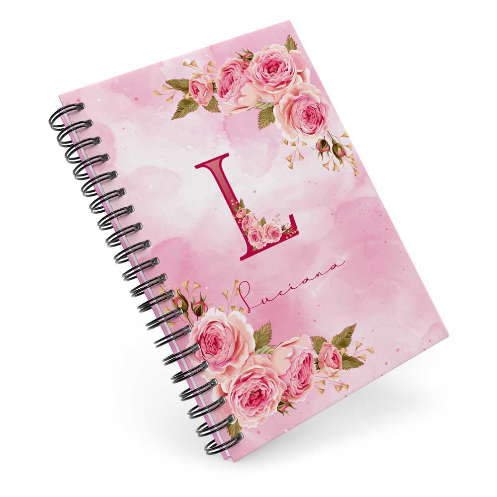Caderno floral personalizado A5 wire-o