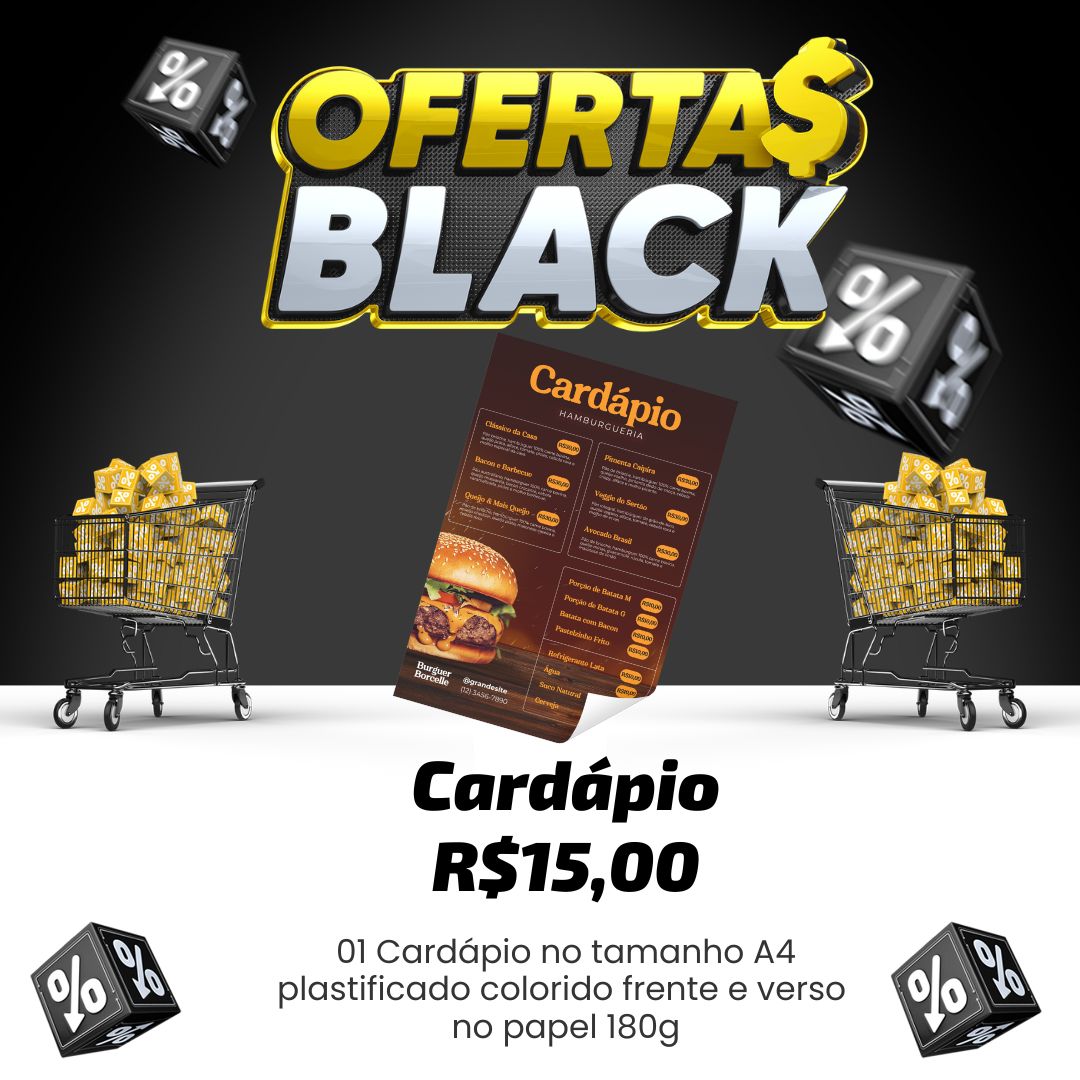 Black friday cardápio 21x30cm