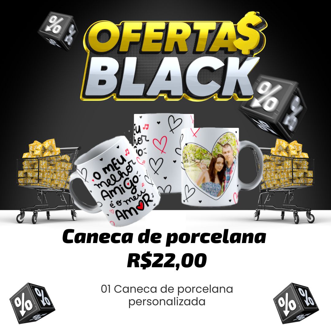 Black friday caneca de porcelana