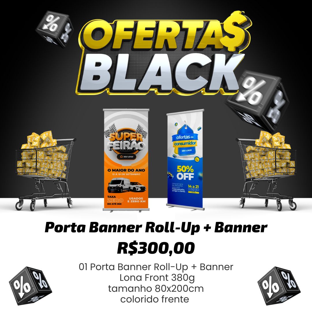 Black friday Porta Banner Roll-Up + Banner