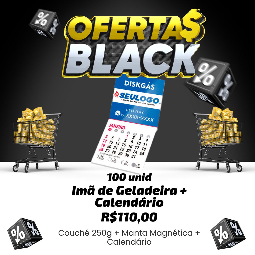 Black friday Imã de Geladeira + Calendário