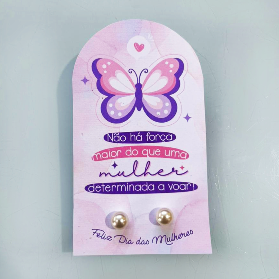 Cartão com Brincos de Pérola