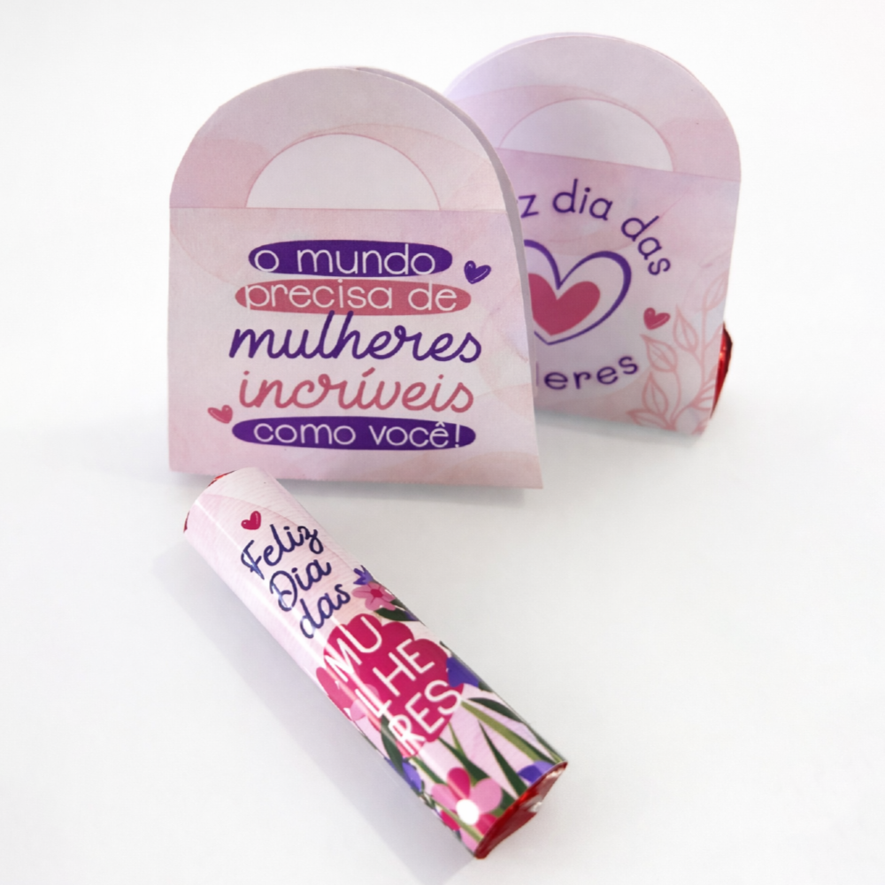 Kit Mini Maletinha \\\"Mulheres Incríveis\\\" com Chocolate Batom