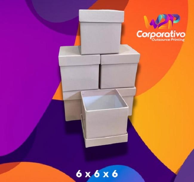 CX666TS - Caixa Cartonada com Tampa Solta Personalizada 6x6x6 cm